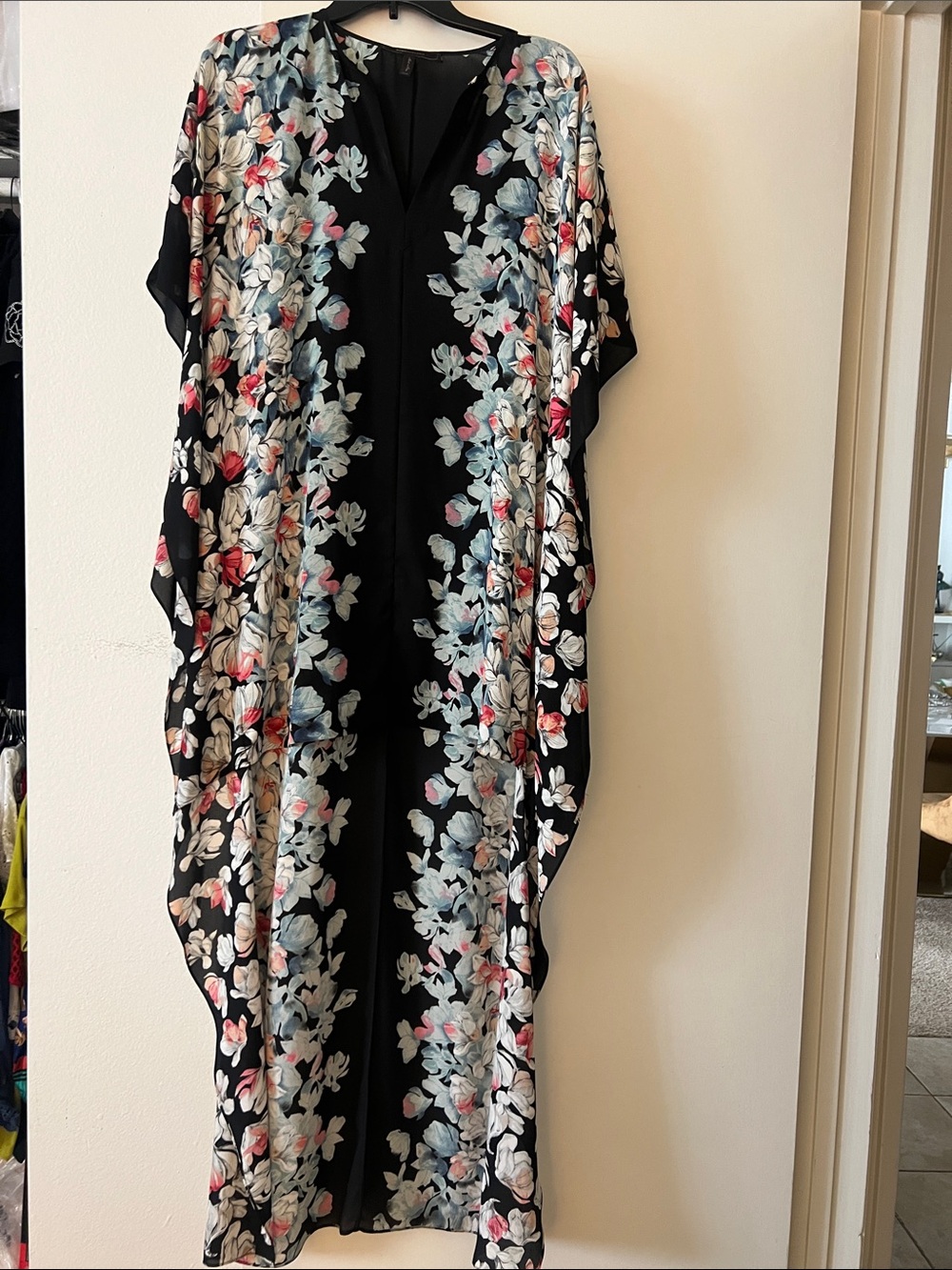 BCBGMaxAzria Black Floral High-Low Dress